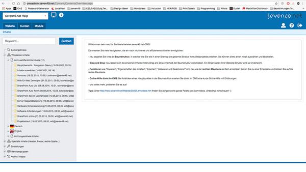 CMS seven49.net Home