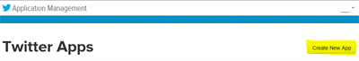 Anlage einer neuen Twitter Anwendung