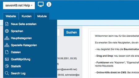 CMS seven49.net Website